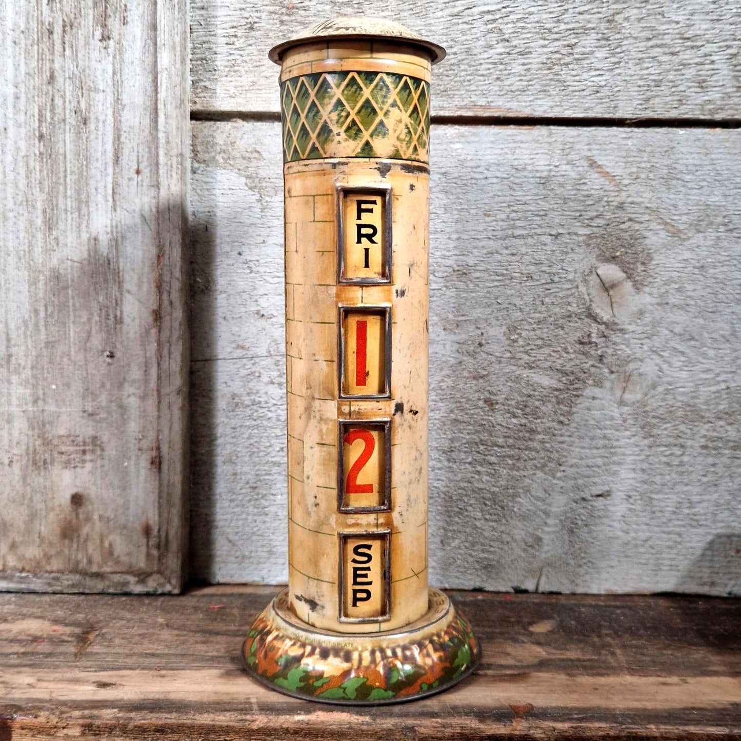 calendrier ancien tole lithographie angleterre