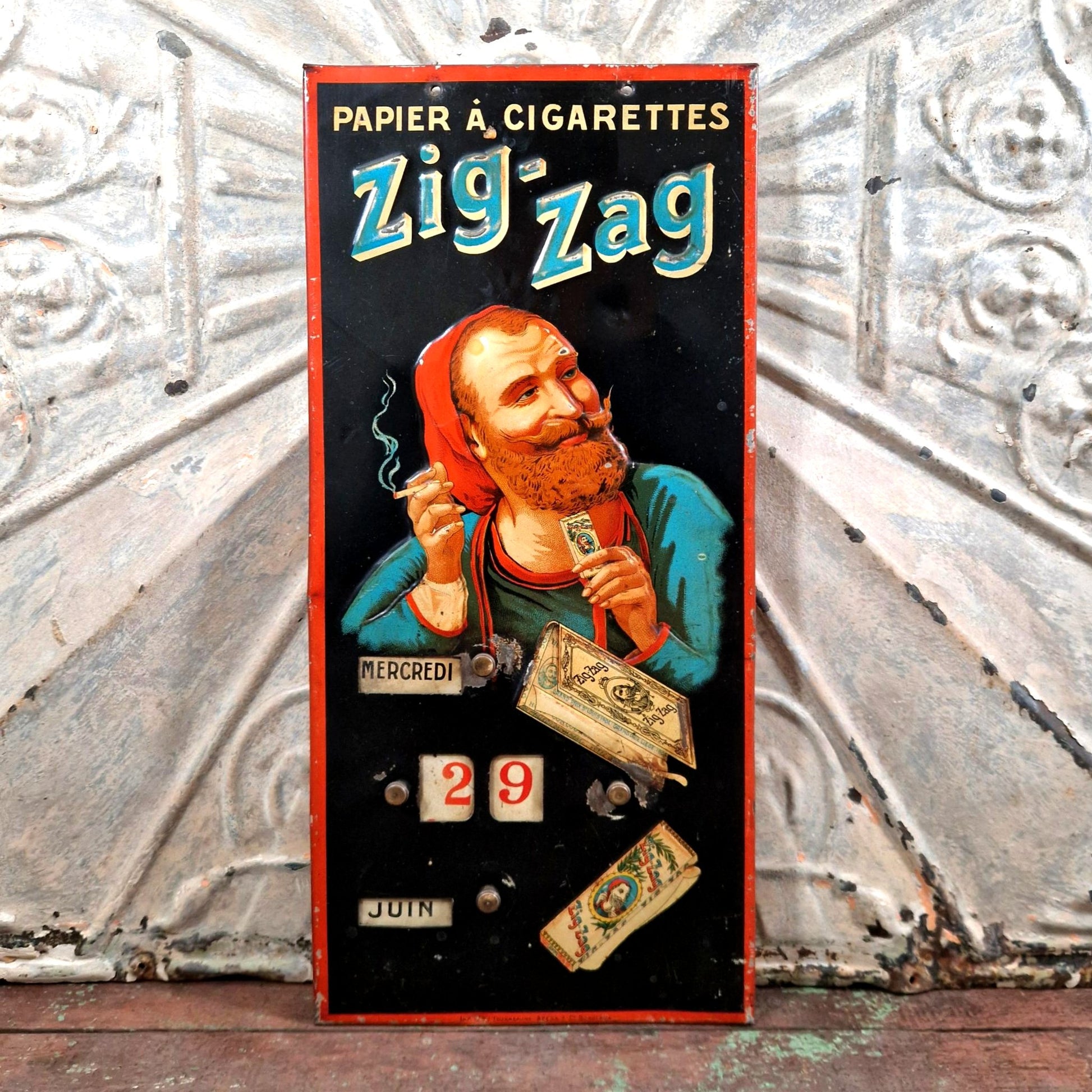 calendrier zig-zag papier cigarette publicite