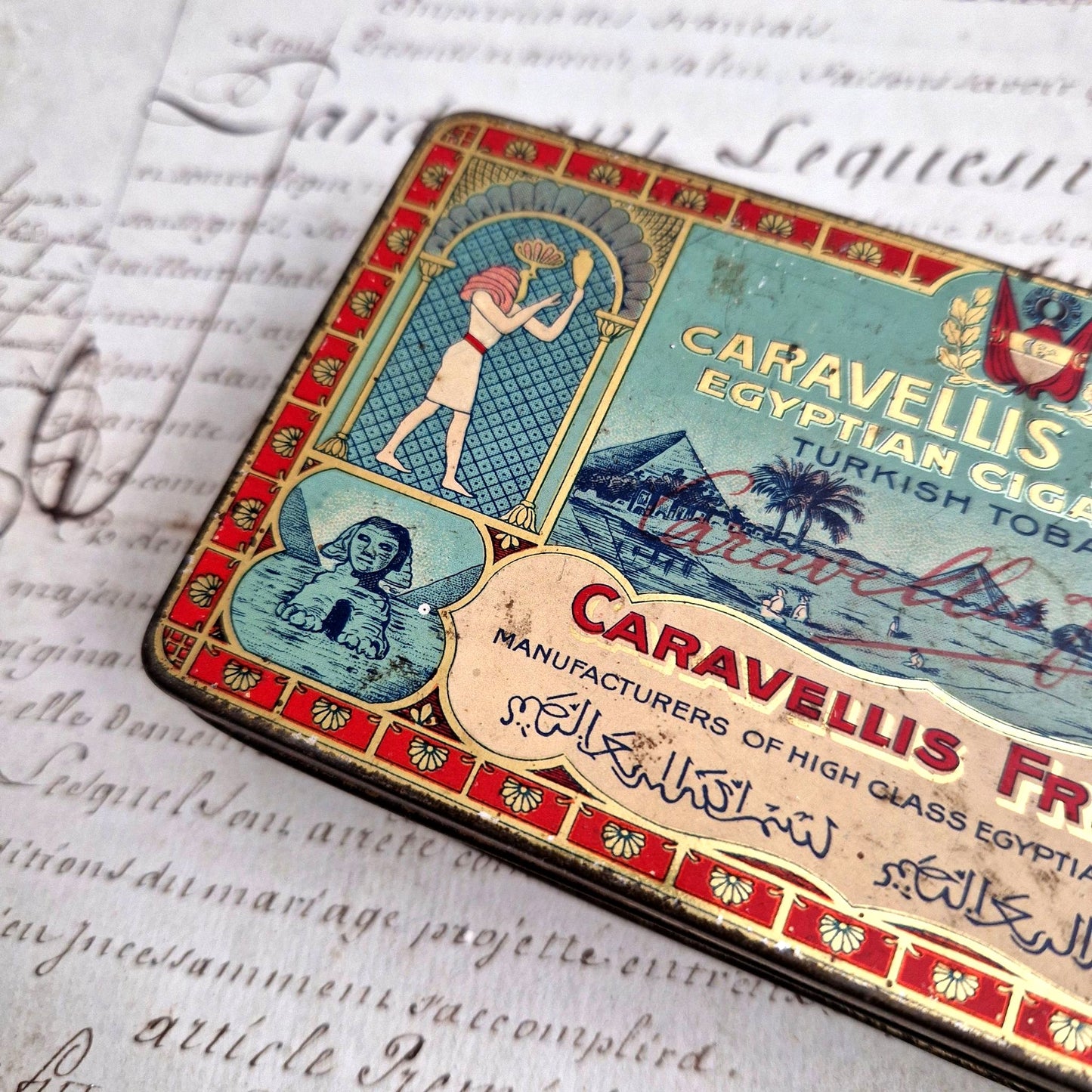 caravellis cigarette tin egypt