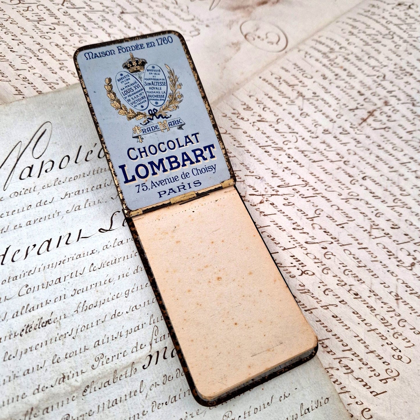 carnet ancien chocolaterie lombart
