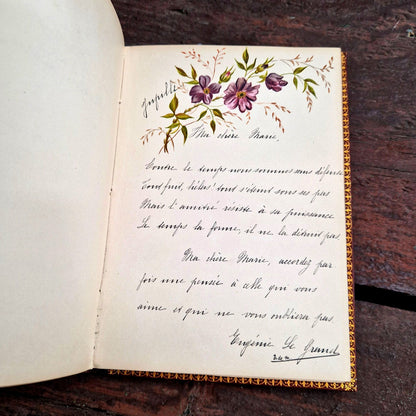 carnet ancien poeme main