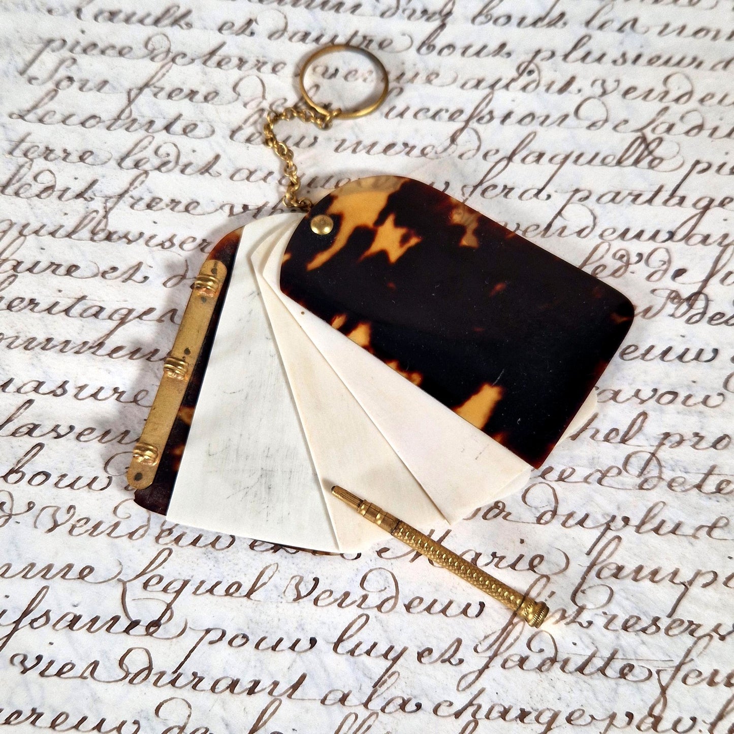 carnet de bal ancien ecaille et os