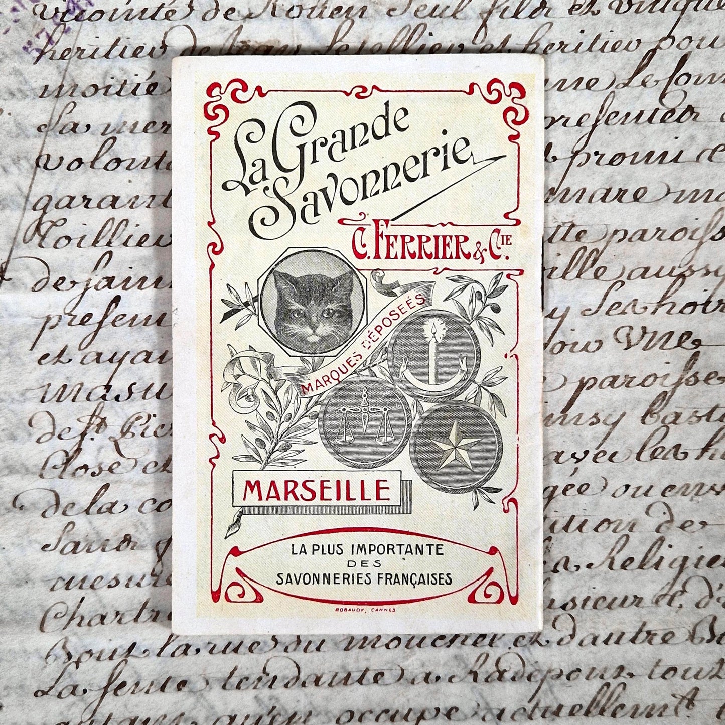 carnet publicitaire savon le chat