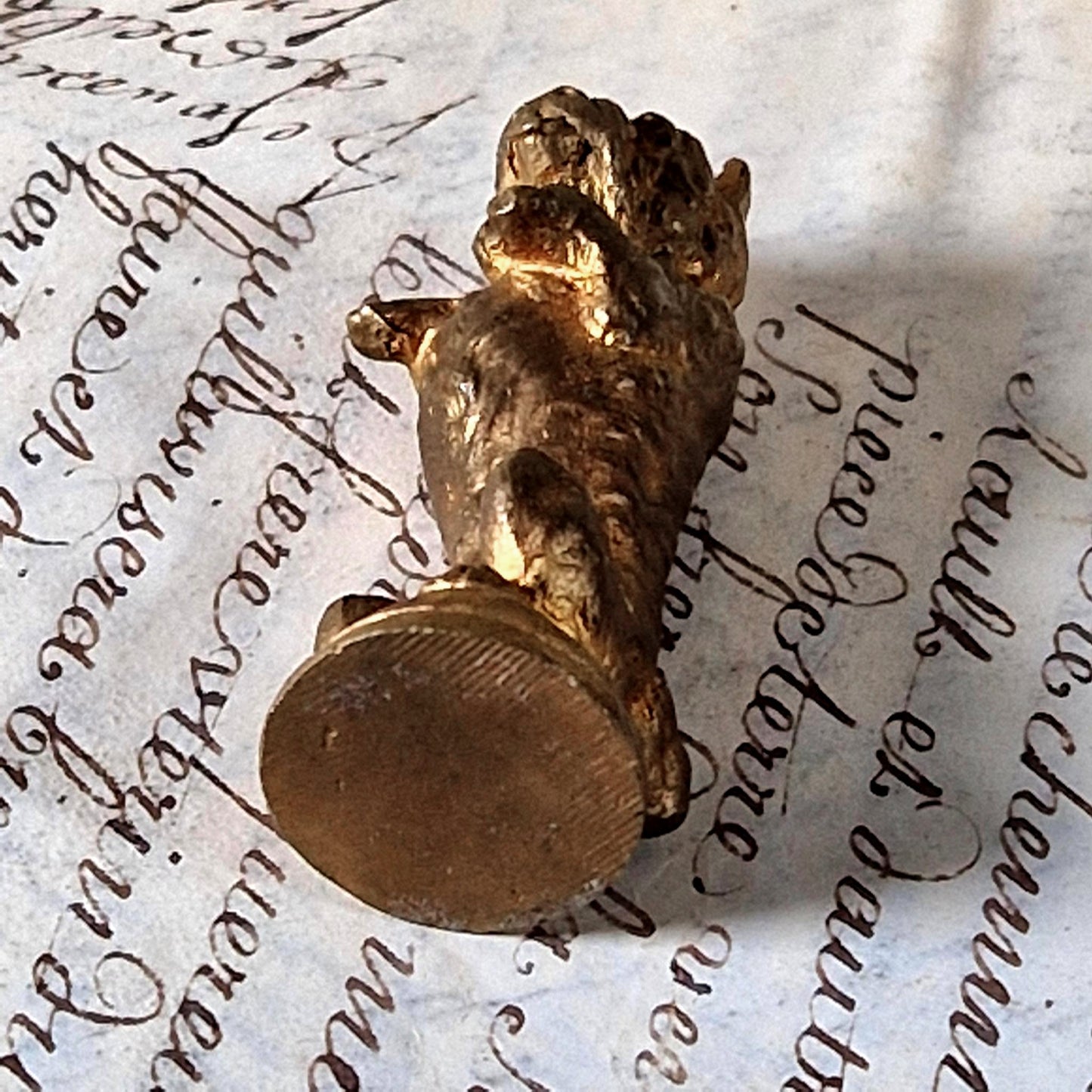 caron signed bronze seal