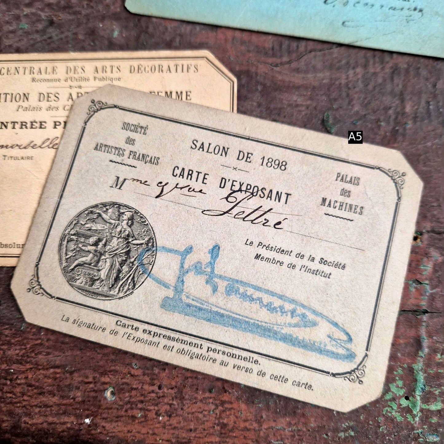 carte d'exposant salon artistique 1898