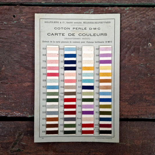 carte couleurs dmc coton perle ancienne