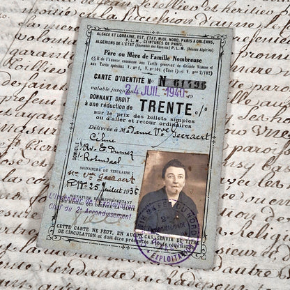 carte famille nombreuse 1936 sncf