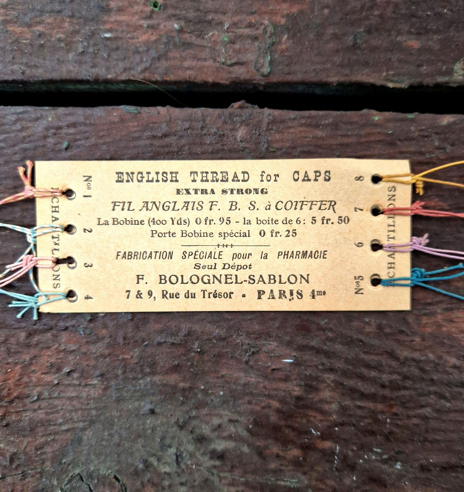 carte mercerie specialisee 1920