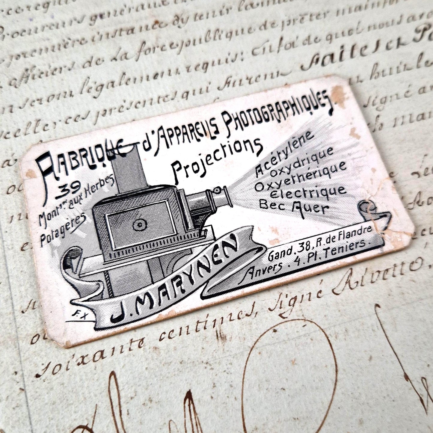 carte publicitaire photo lanterne magique 1900