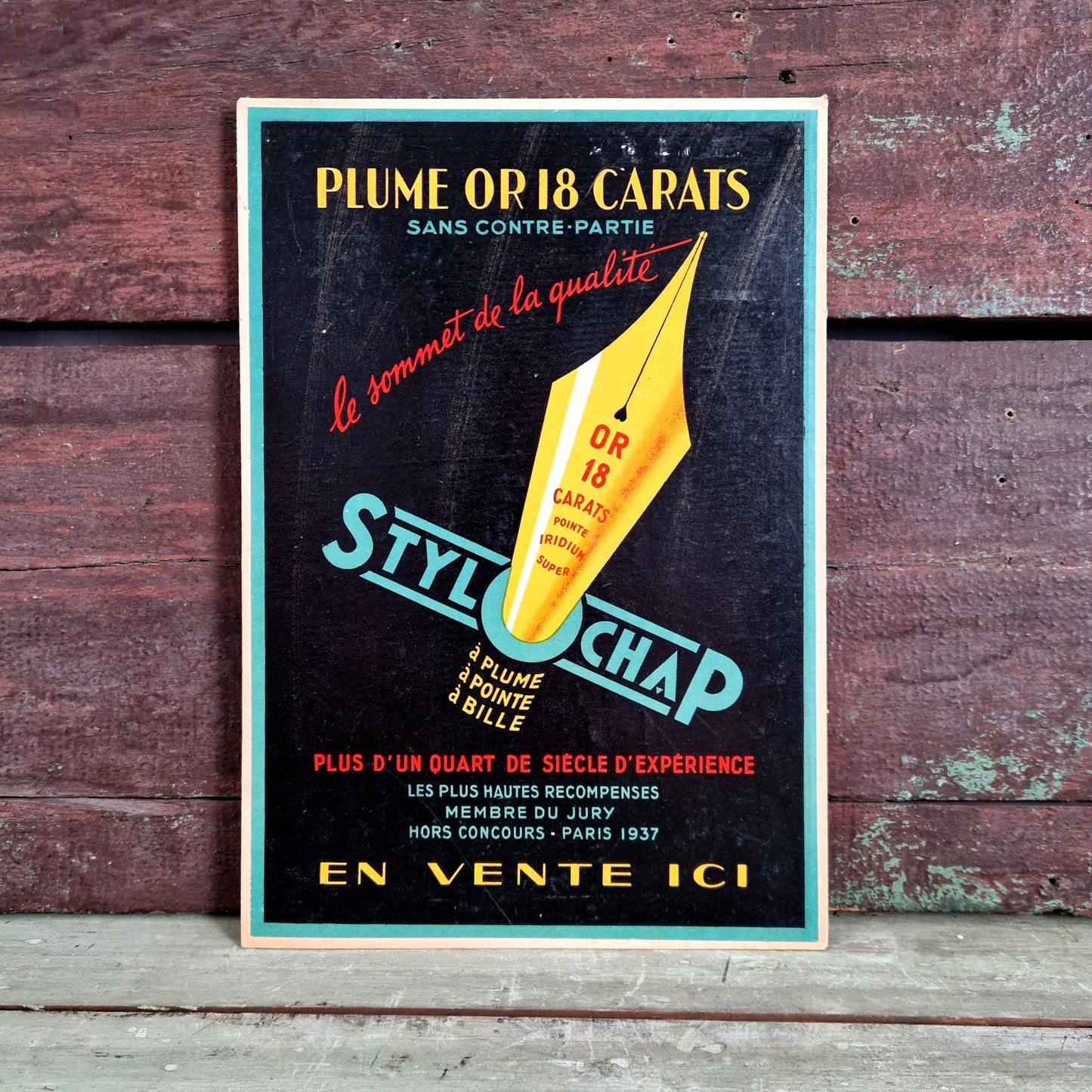 carton publicitaire stylochap 1937