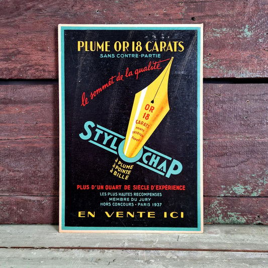 carton publicitaire stylochap 1937