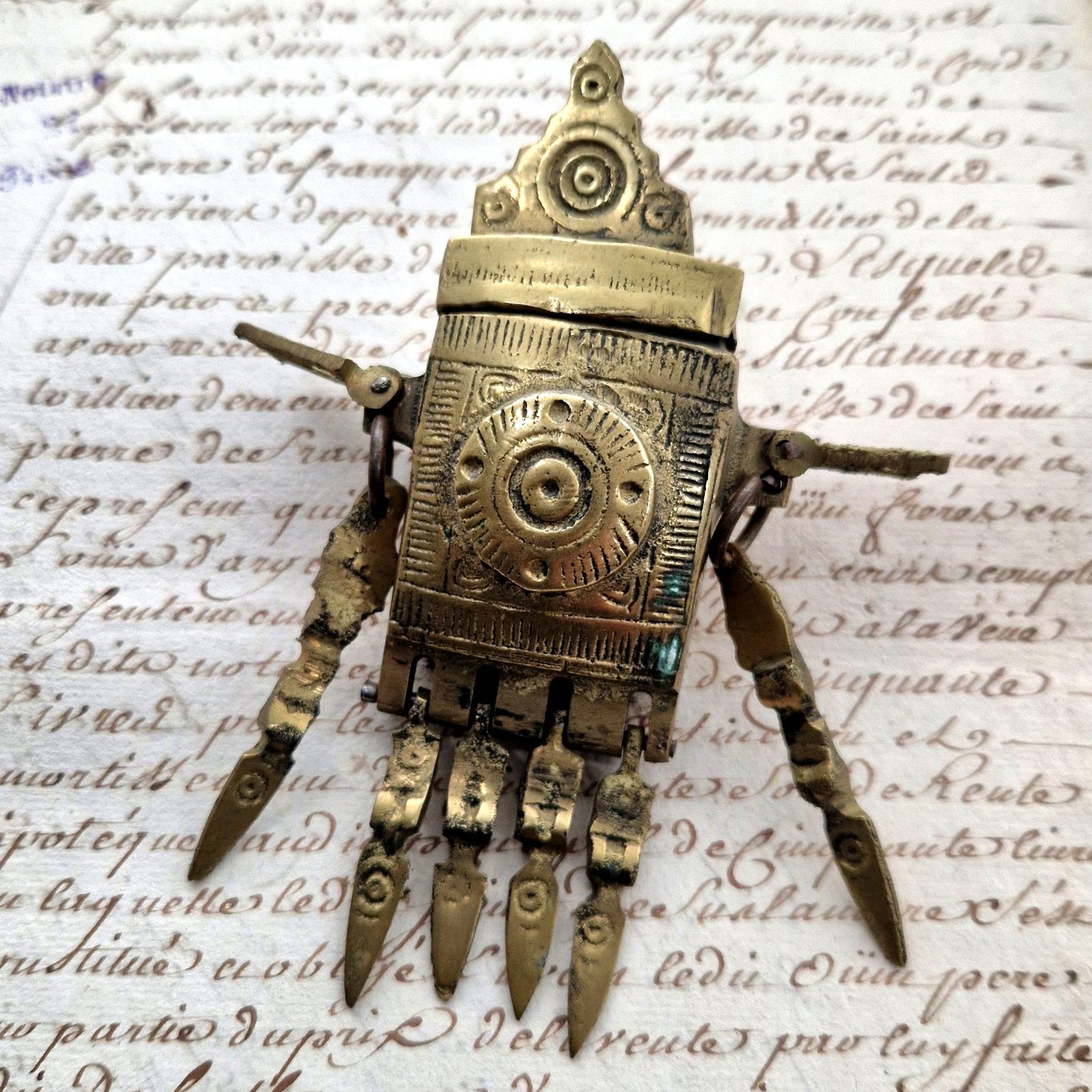 cartouchiere ottomane en bronze