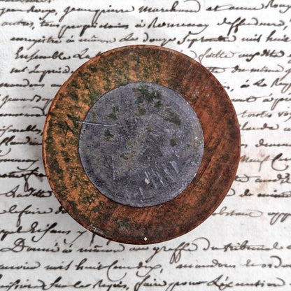 carved wood doorbell button