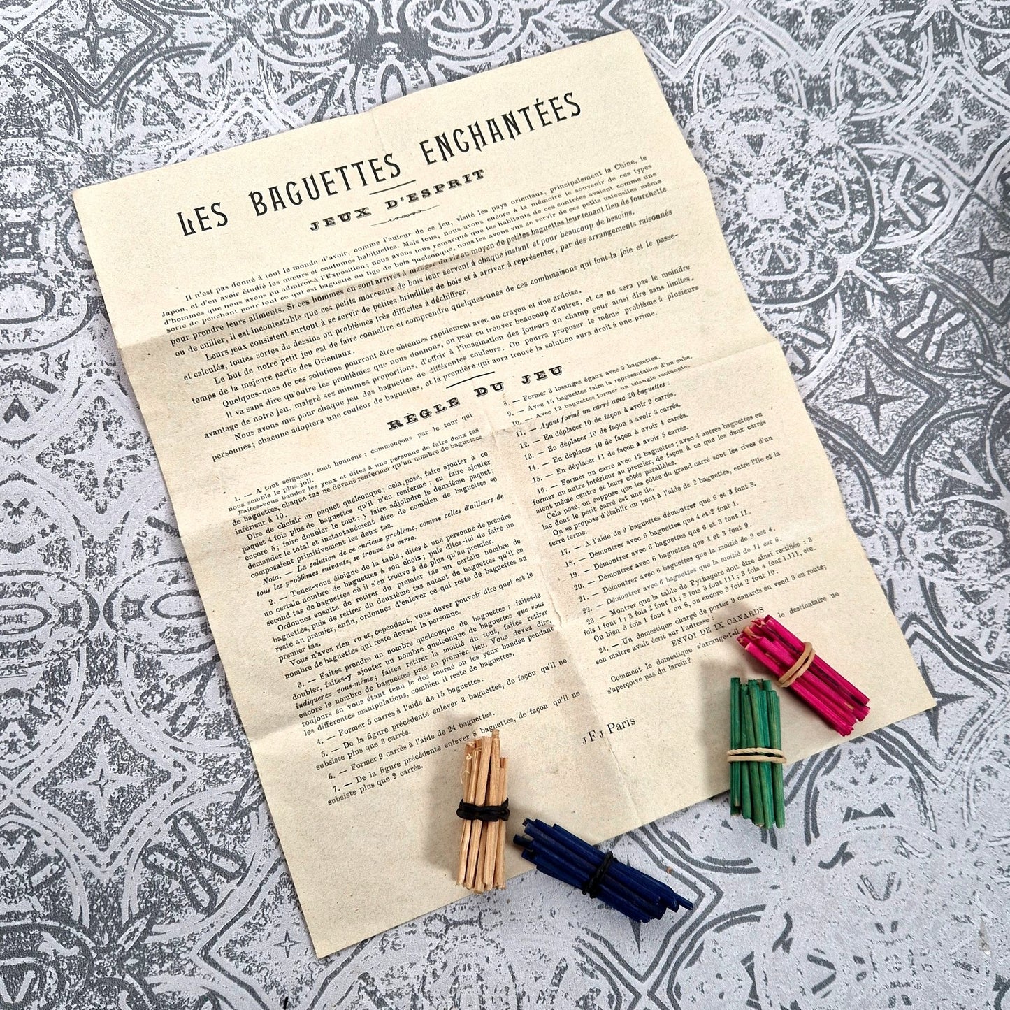 casse-tete ancien baguettes bois