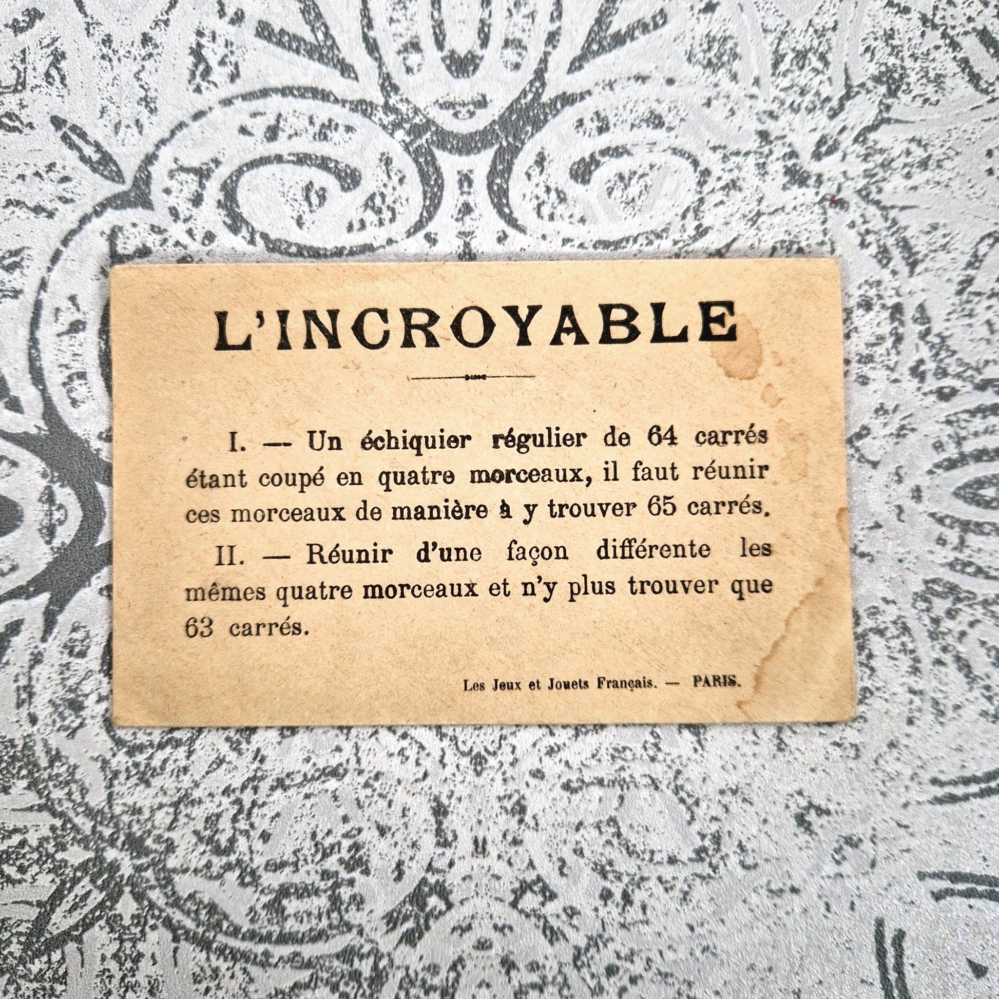 casse-tête incroyable ancien mathématique