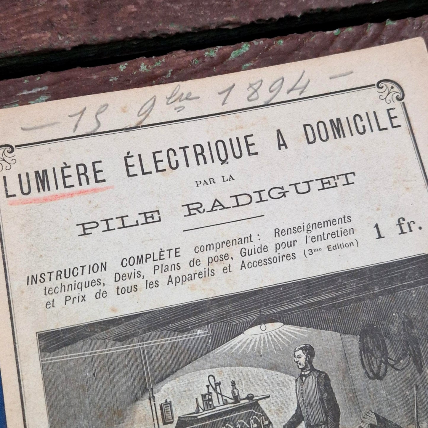 Ancien catalogue illustré « Lumière électrique - Piles Radiguet » - Vers 1890