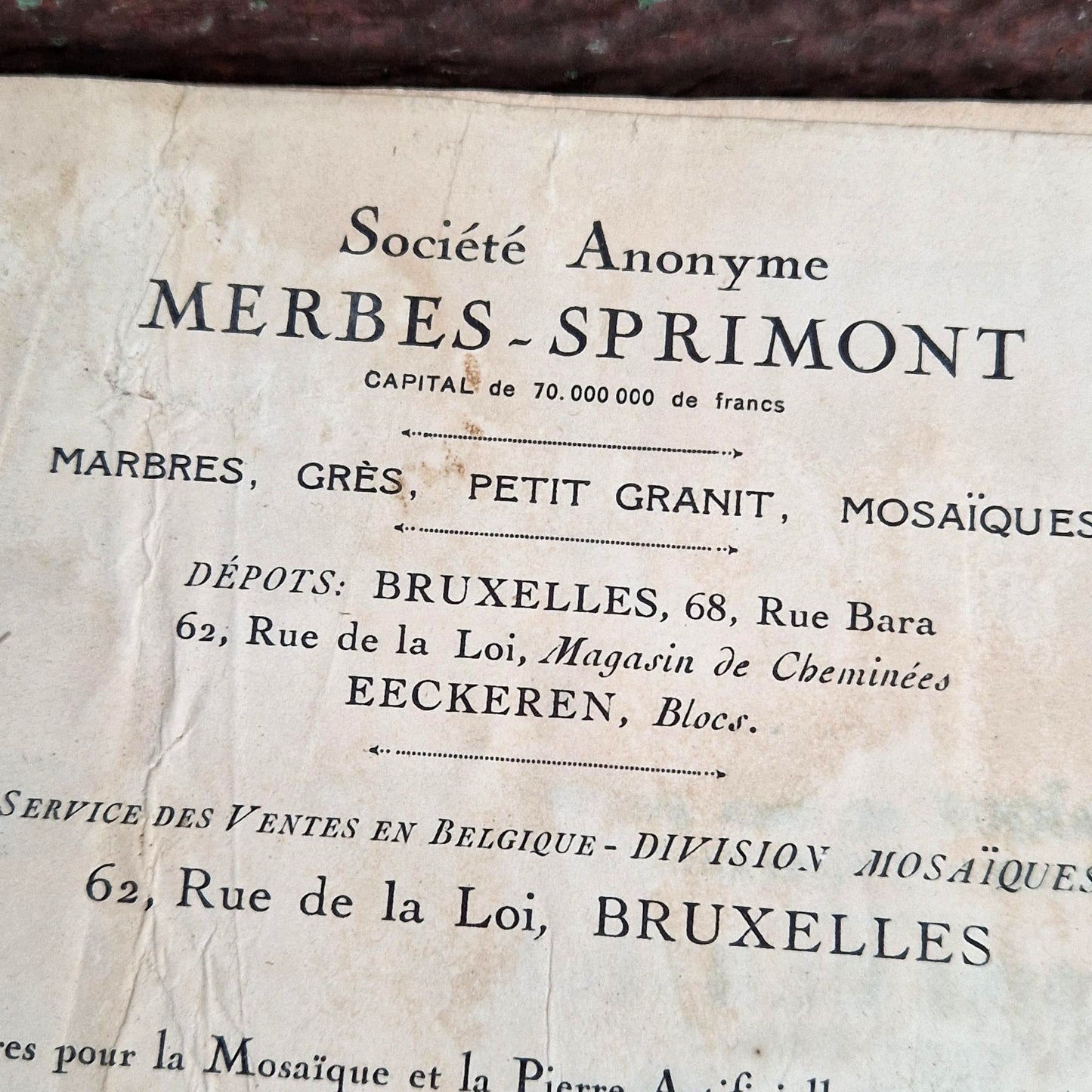 catalogue mosaiques belge annees 1920