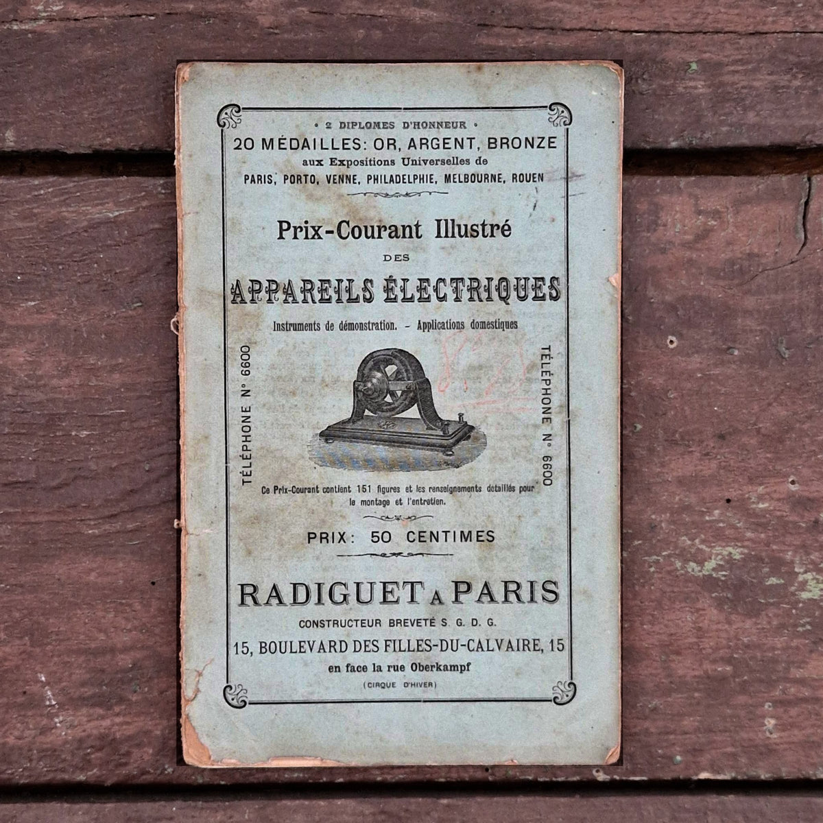 Rare catalogue illustré « Appareils électriques » - Radiguet - 1888