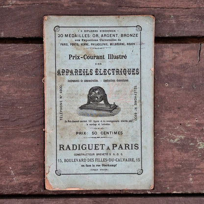 Rare catalogue illustré « Appareils électriques » - Radiguet - 1888