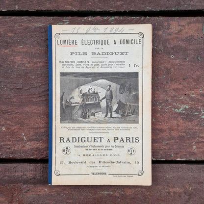Ancien catalogue illustré « Lumière électrique - Piles Radiguet » - Vers 1890