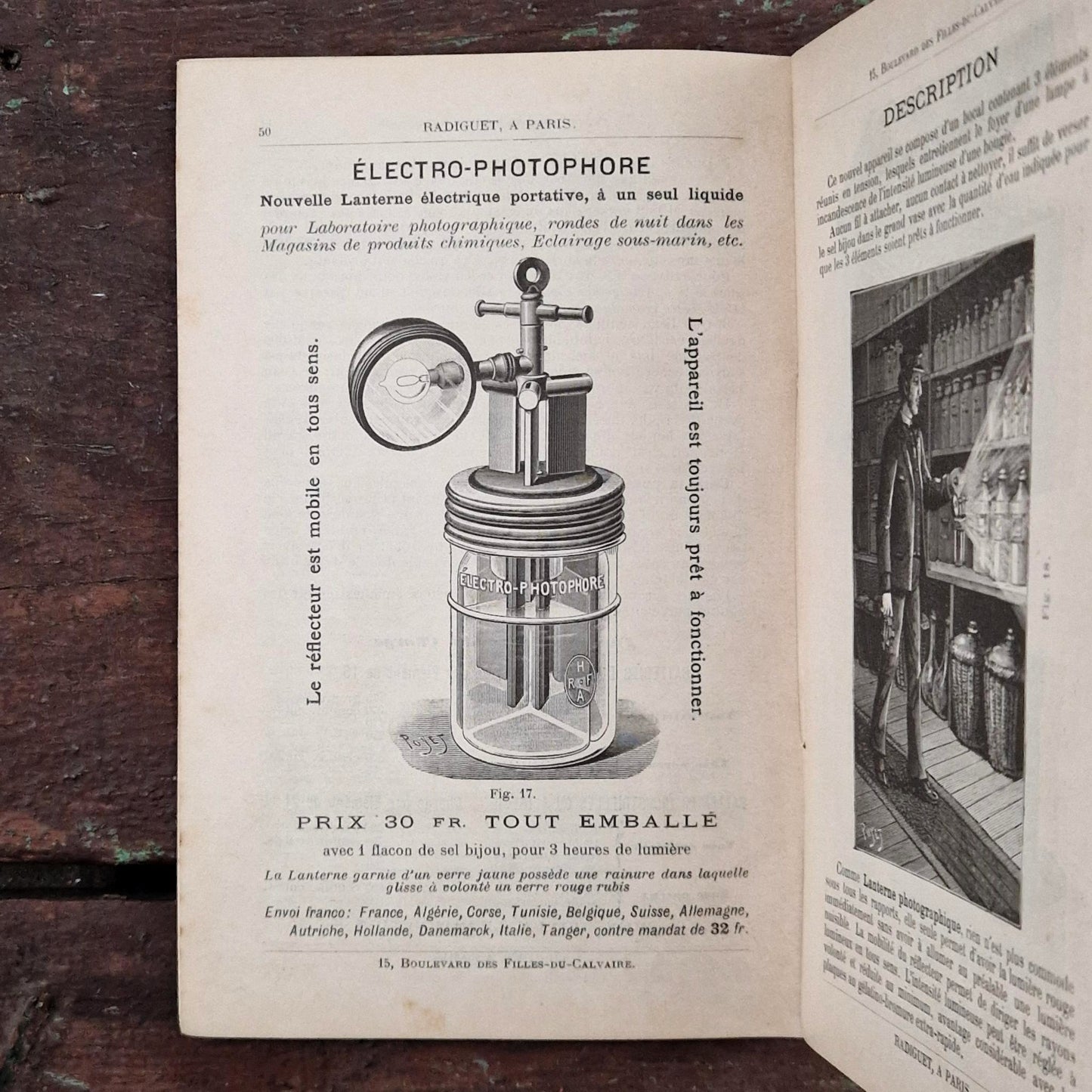 Ancien catalogue illustré « Lumière électrique - Piles Radiguet » - Vers 1890