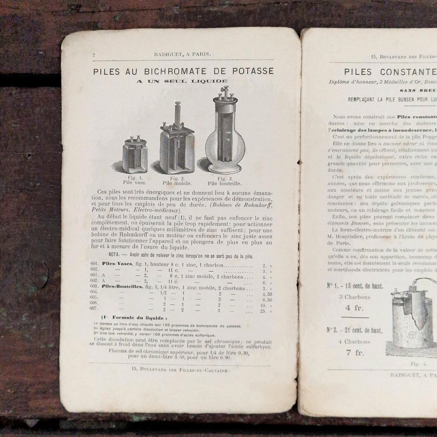 Rare catalogue illustré « Appareils électriques » - Radiguet - 1888