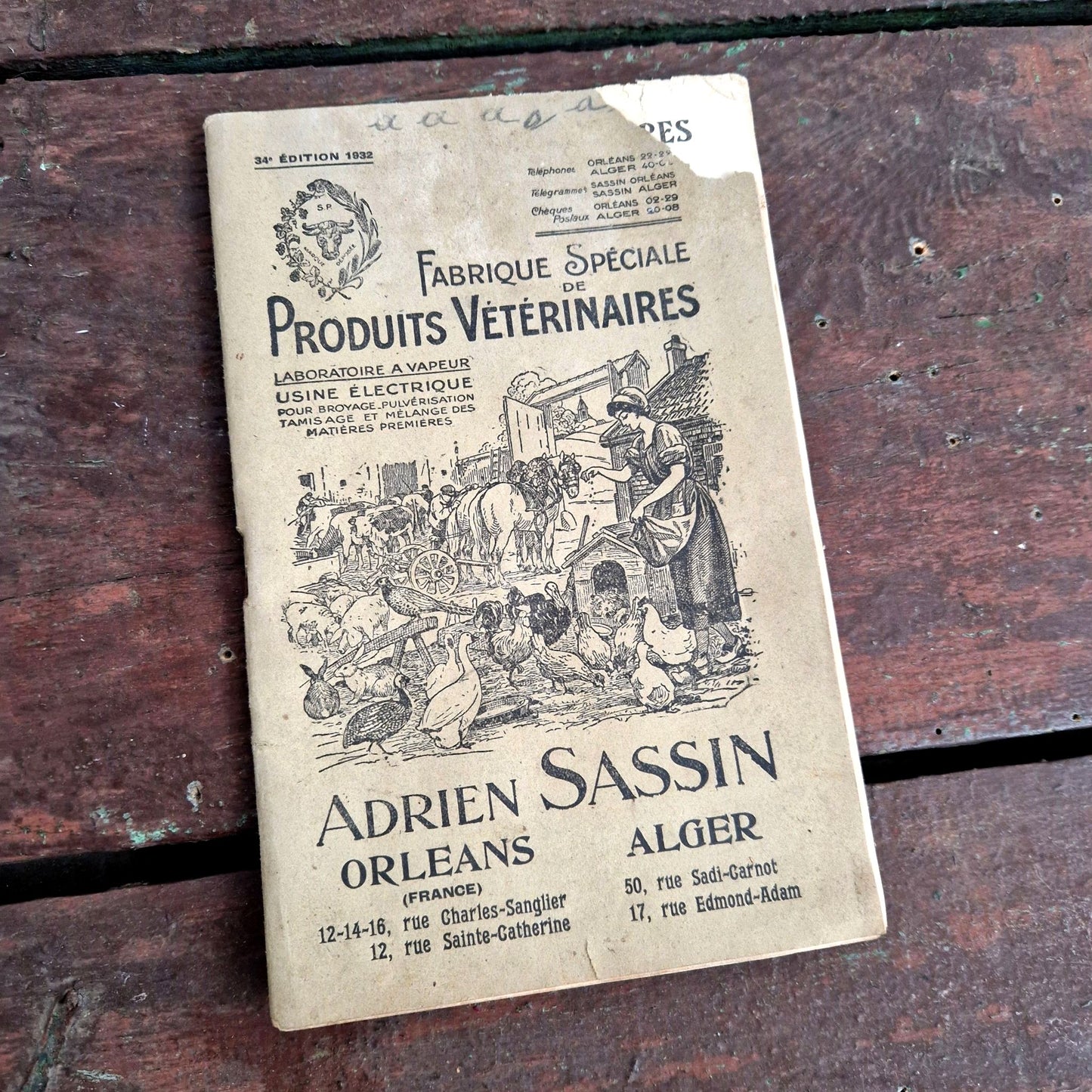catalogue vétérinaire adrien sassin 1932
