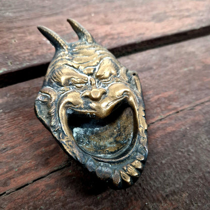 cendrier en bronze diable et démon ancien