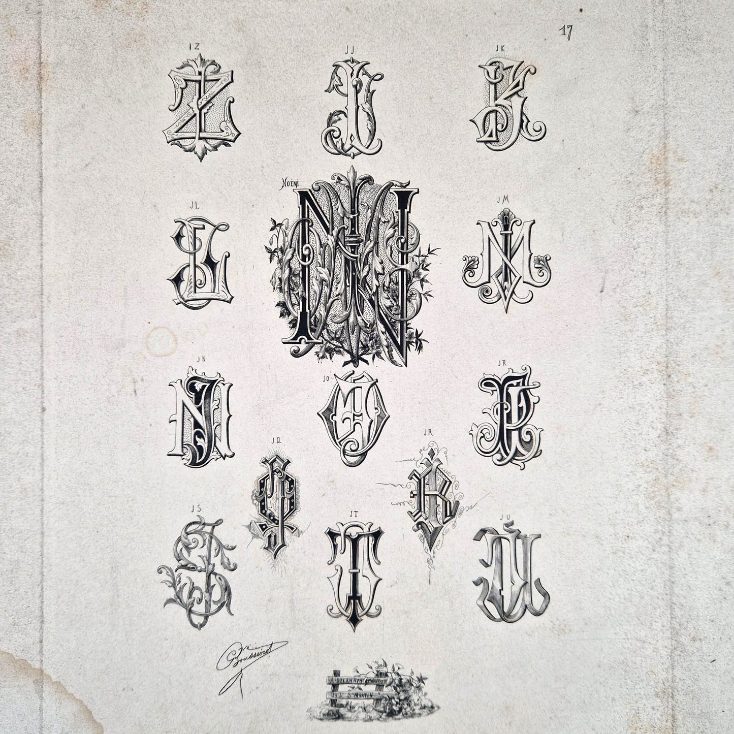chiffres et monogrammes ancien boussenot