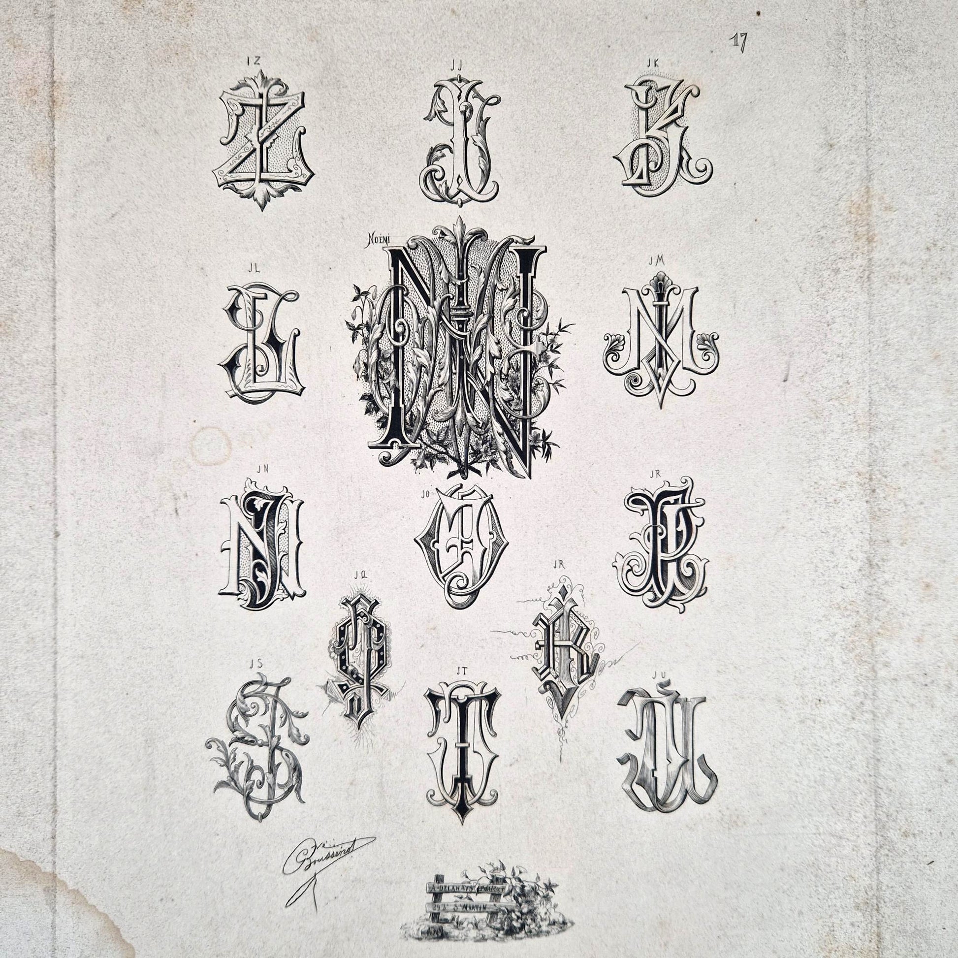 chiffres et monogrammes ancien boussenot