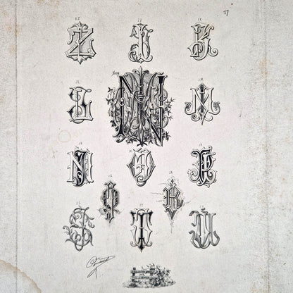chiffres et monogrammes ancien boussenot
