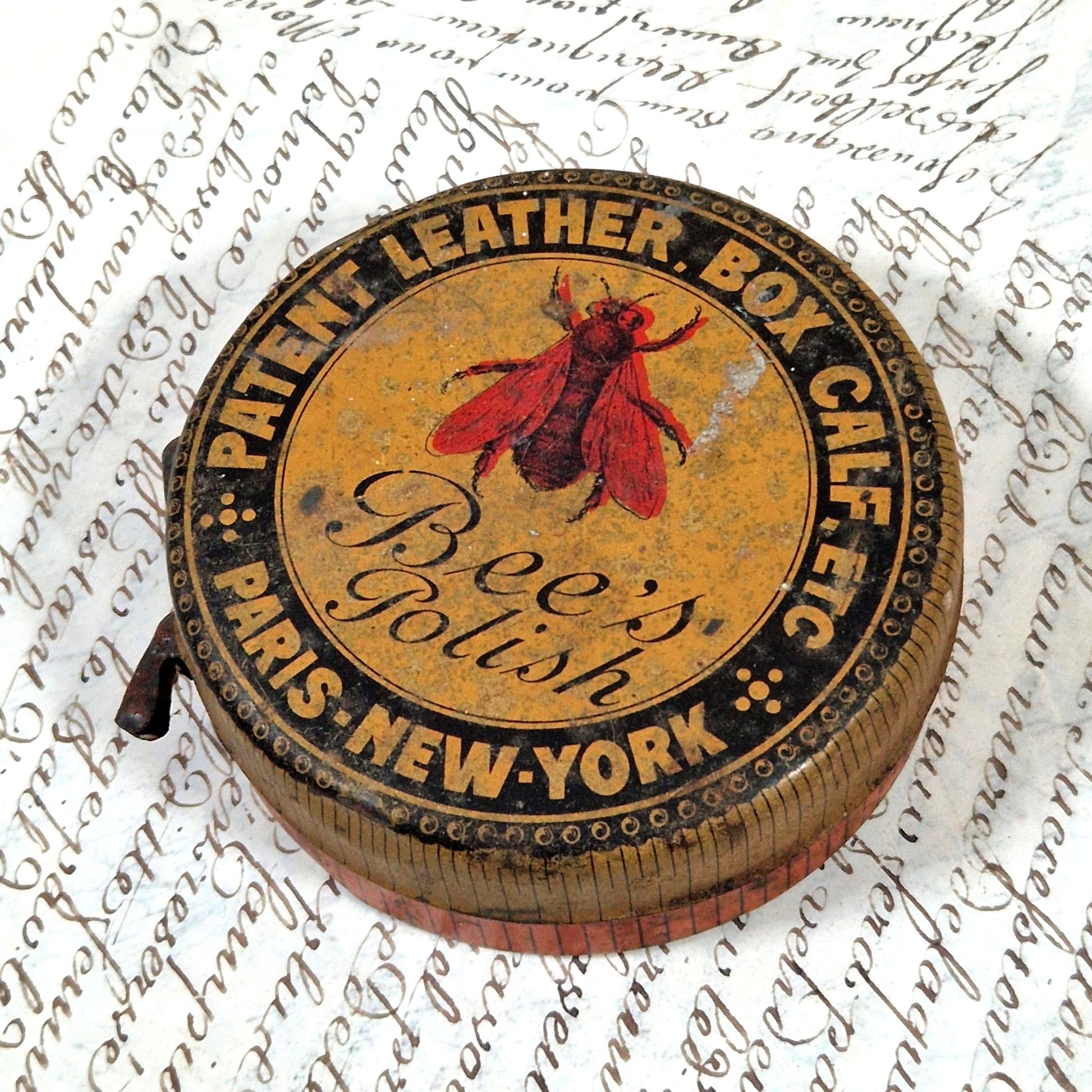 cirage ancien tole lithographie abeille