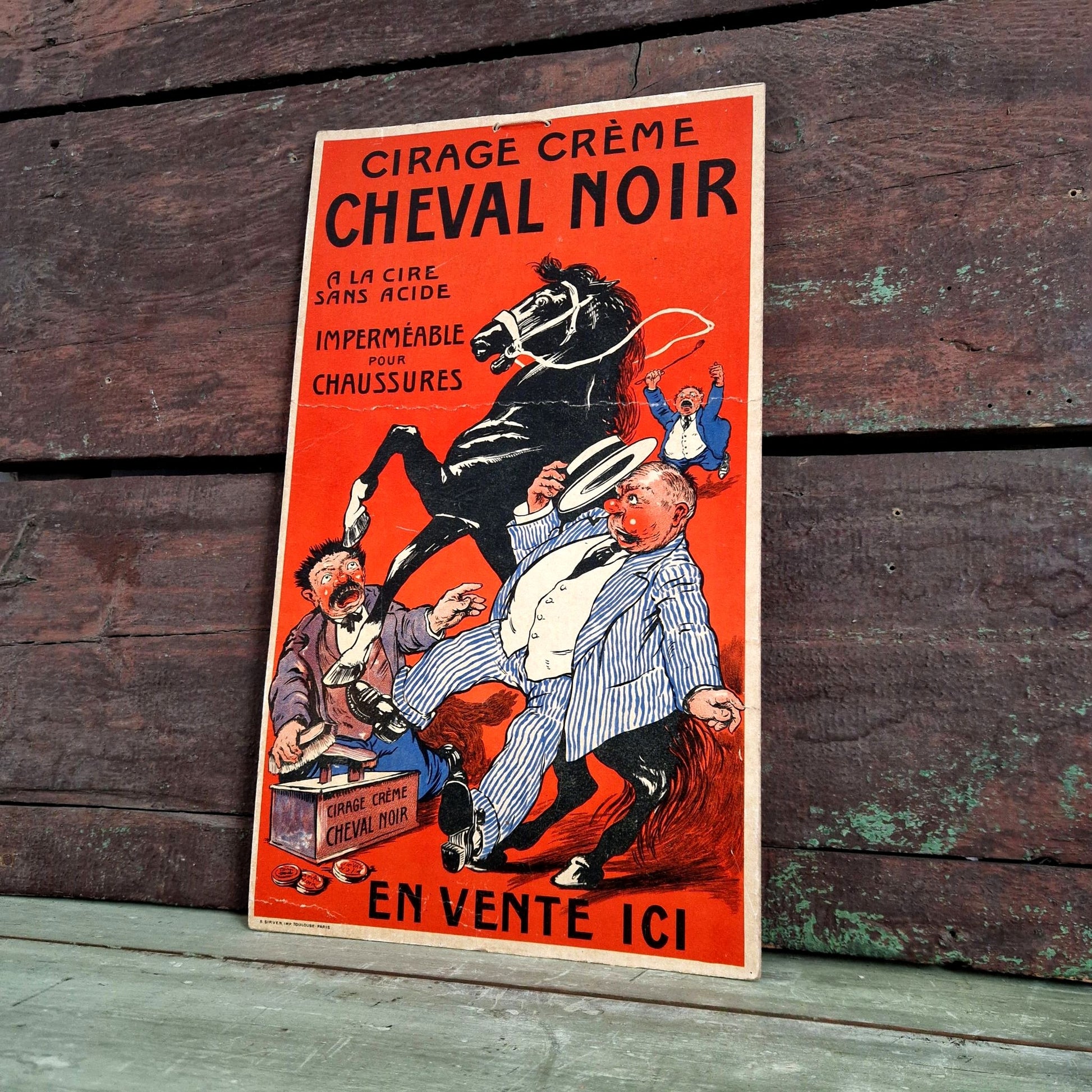 cirage creme affiche ancienne humour