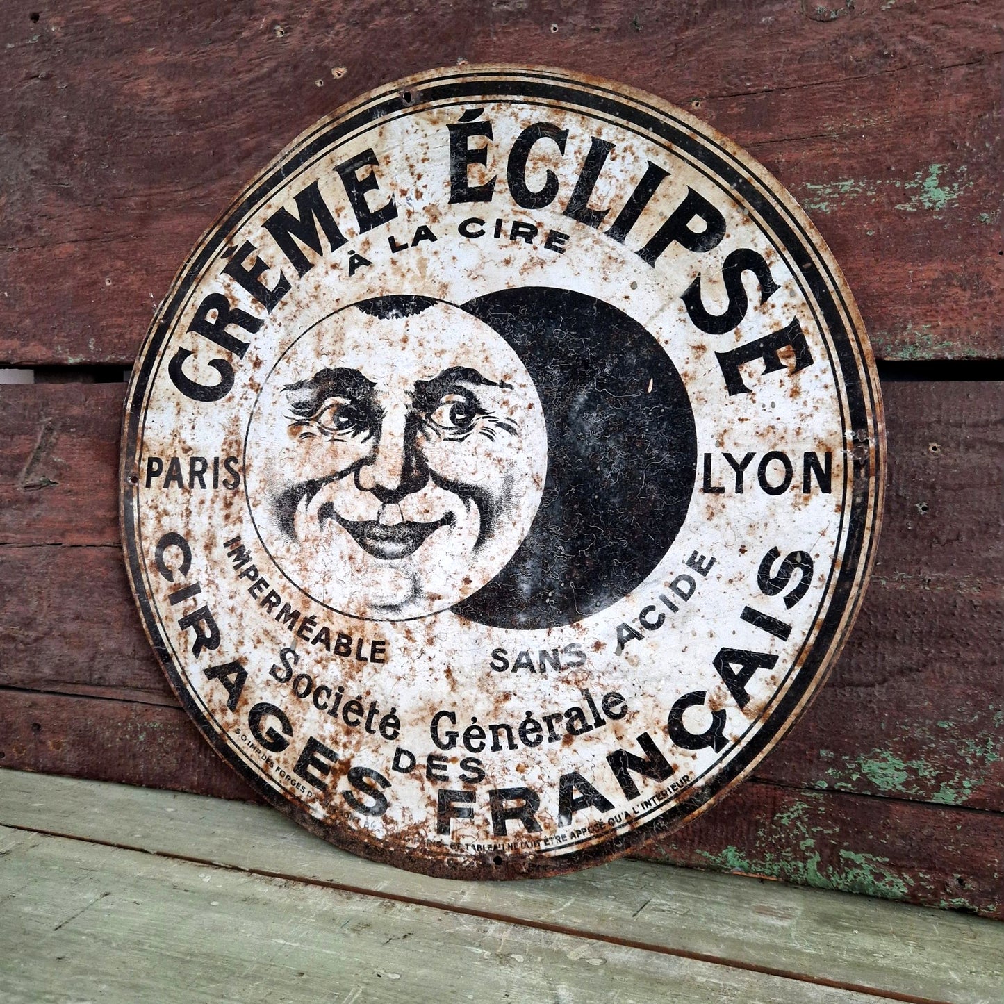 cirage eclipse plaque rond ancienne