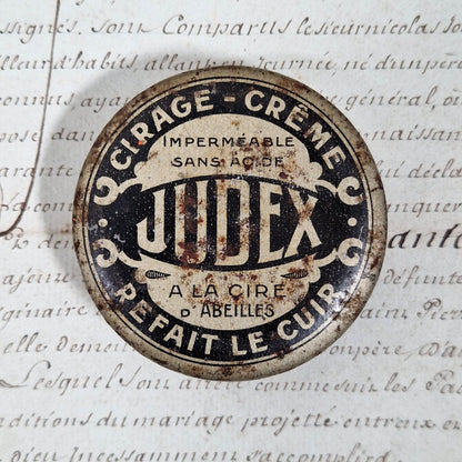 Boîte en tôle lithographiée « Cirage Crème JUDEX »