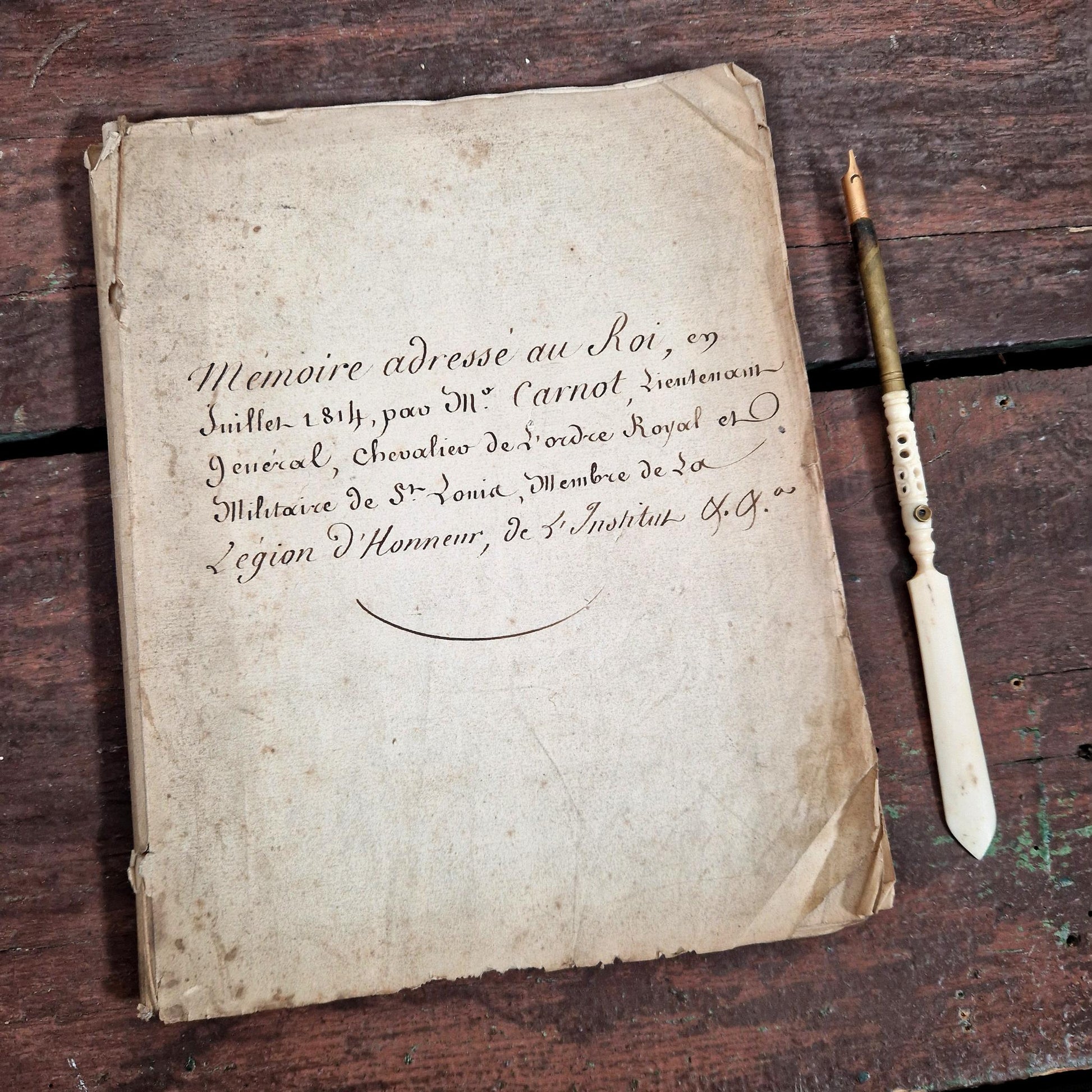 copie manuscrite memoire carnot 1814