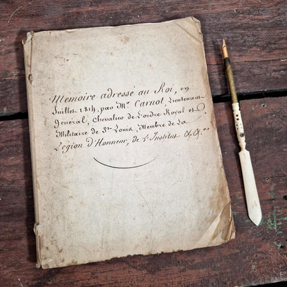 copie manuscrite memoire carnot 1814