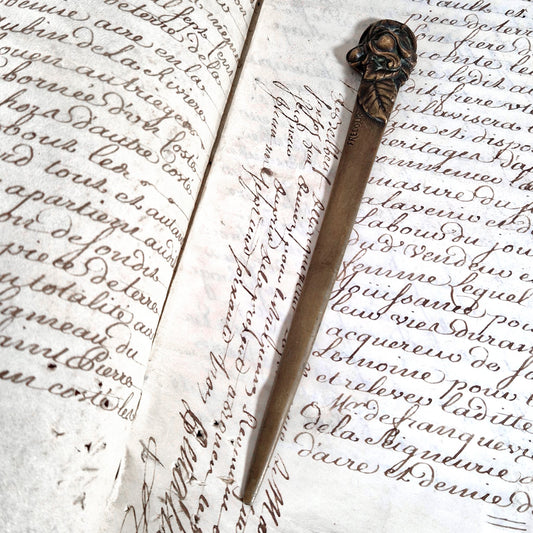 coupe papier bronze frecourt art nouveau