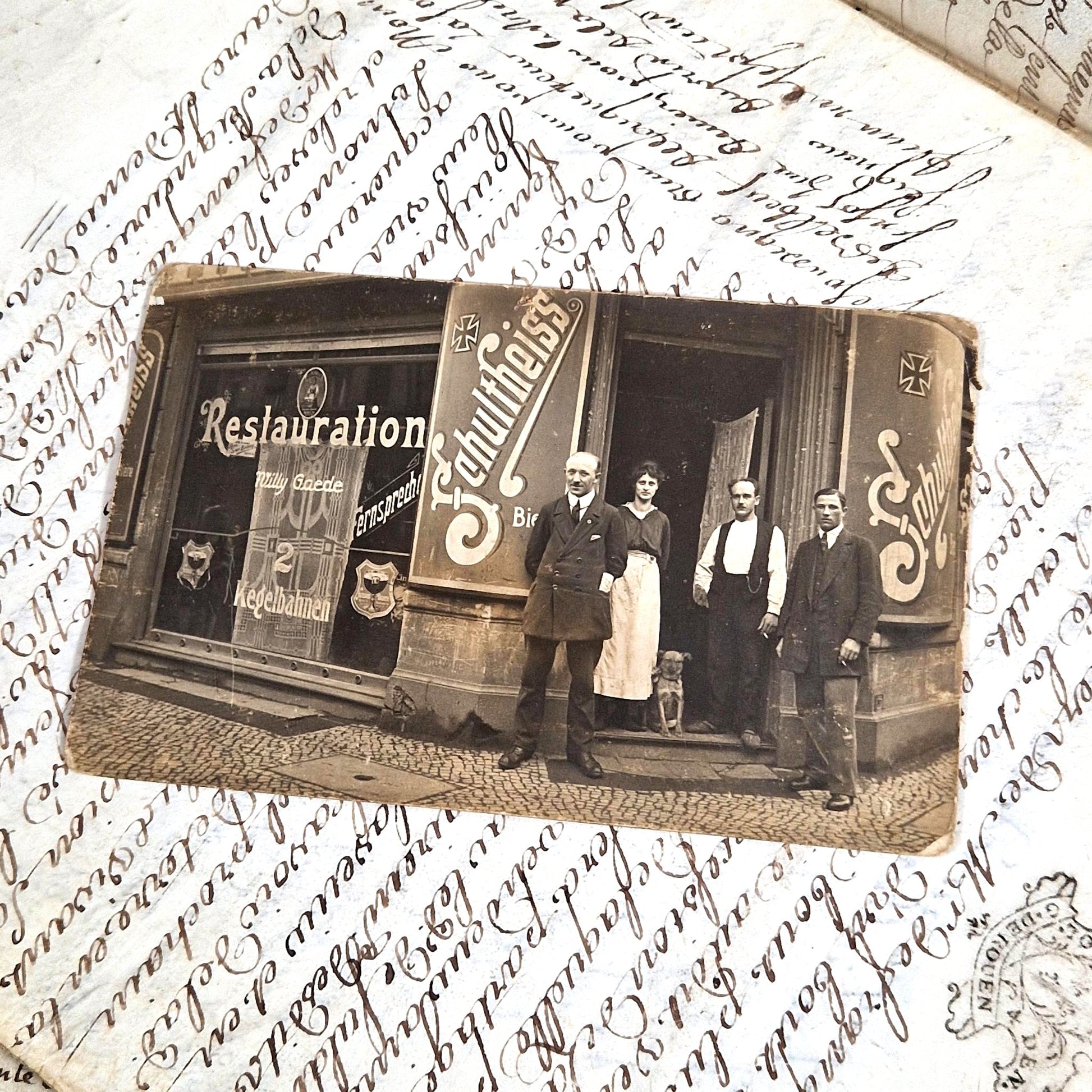 cpa photo ancienne restaurant schultheiss