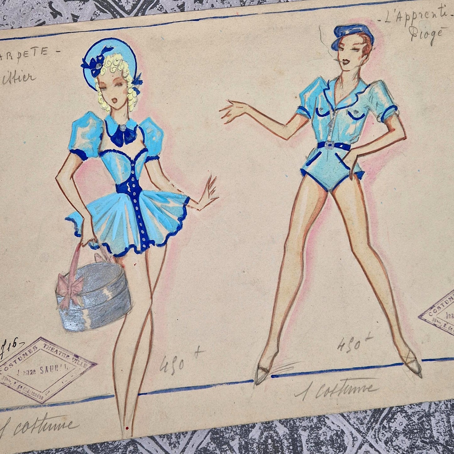 croquis costumiere paris annees 40