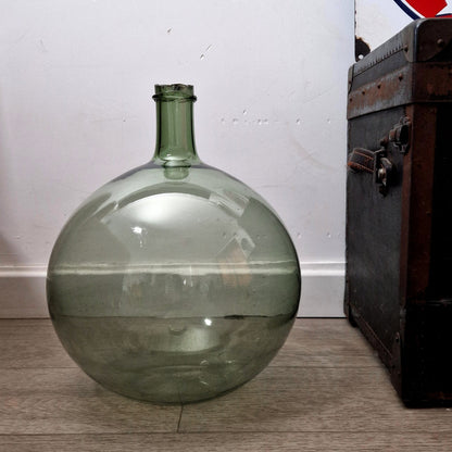 dame jeanne verre soufflé vert olive