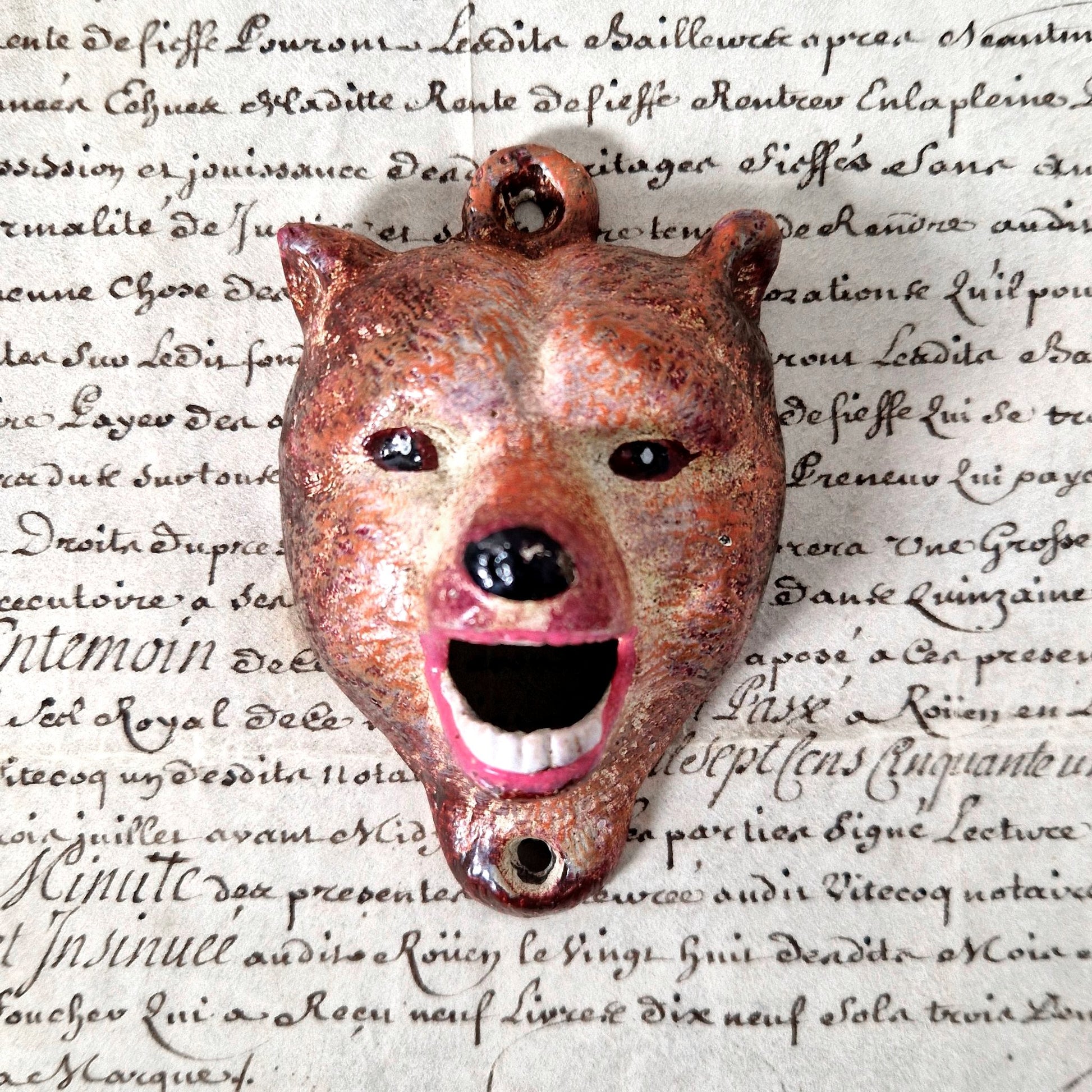 decapsuleur ancien ours fonte