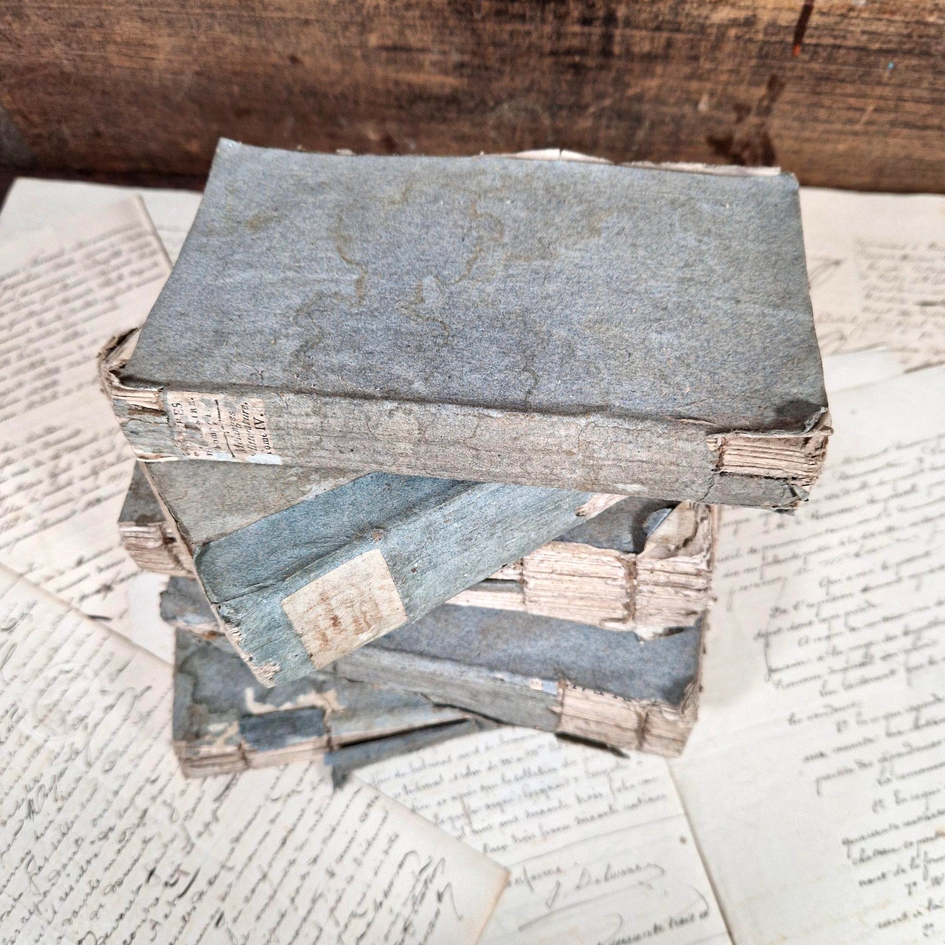 decorative antique books stack