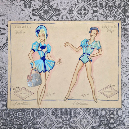 dessin costume cabaret jeanne saunal