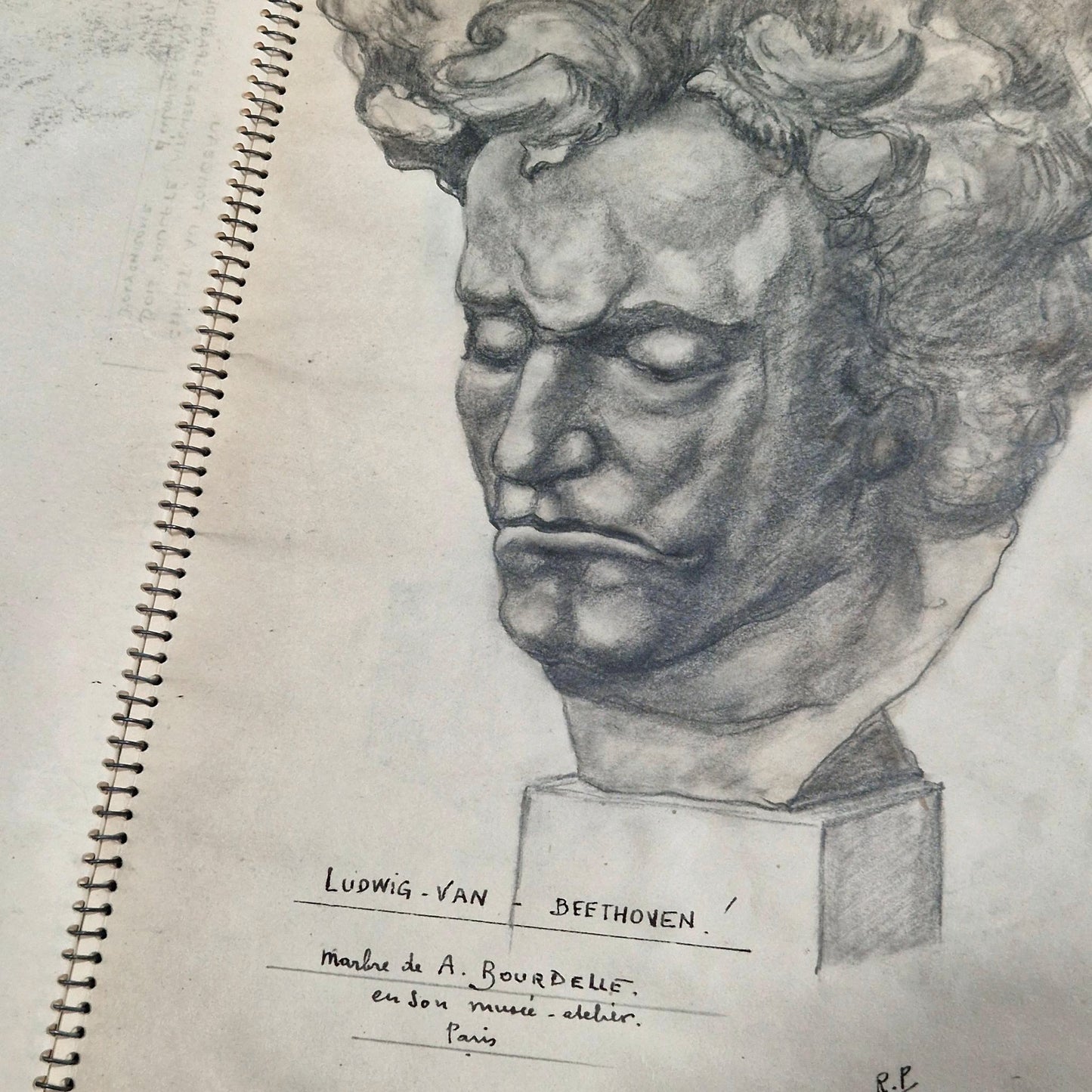 drawing study louvre sketchbook 1953