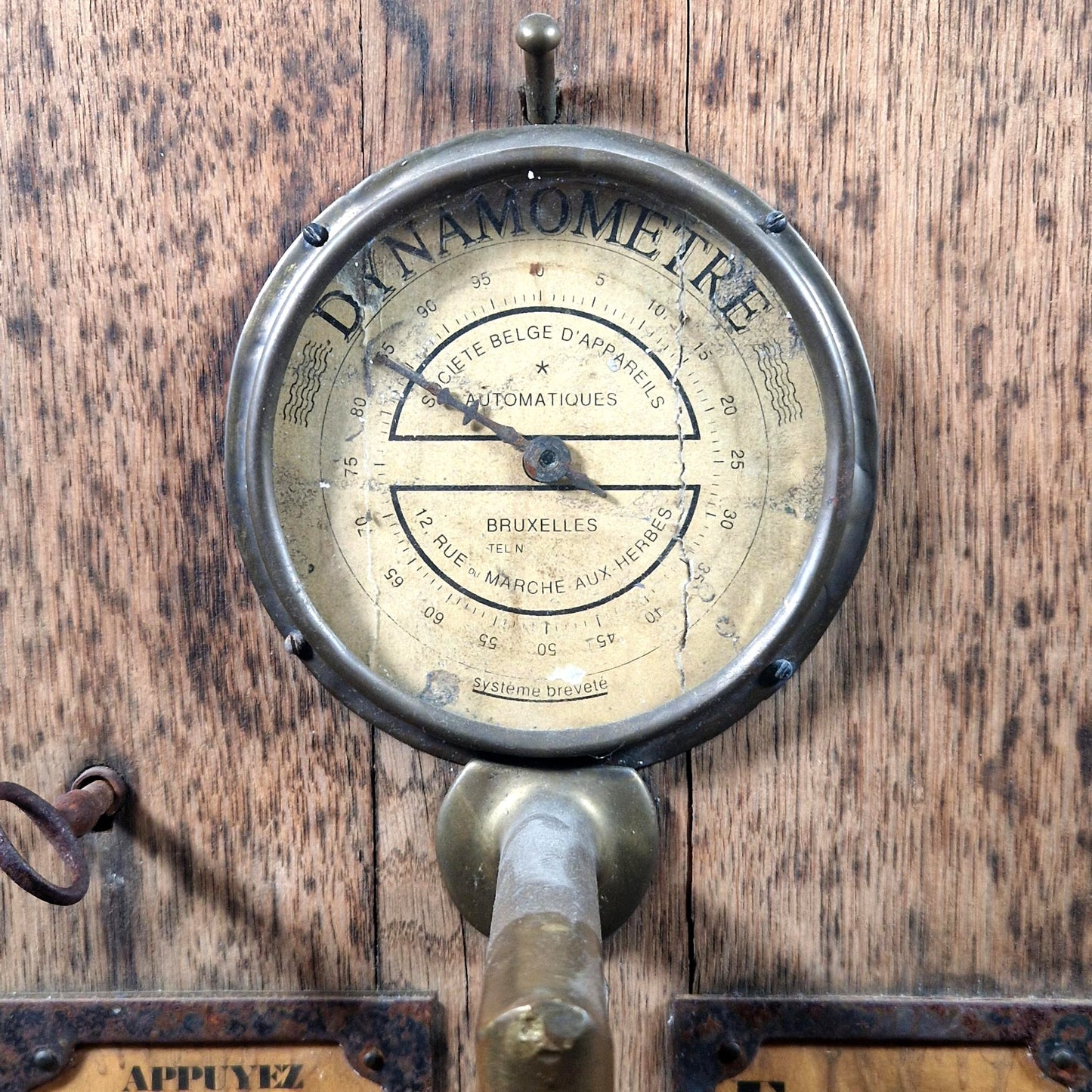 dynamometre bois laiton ancien