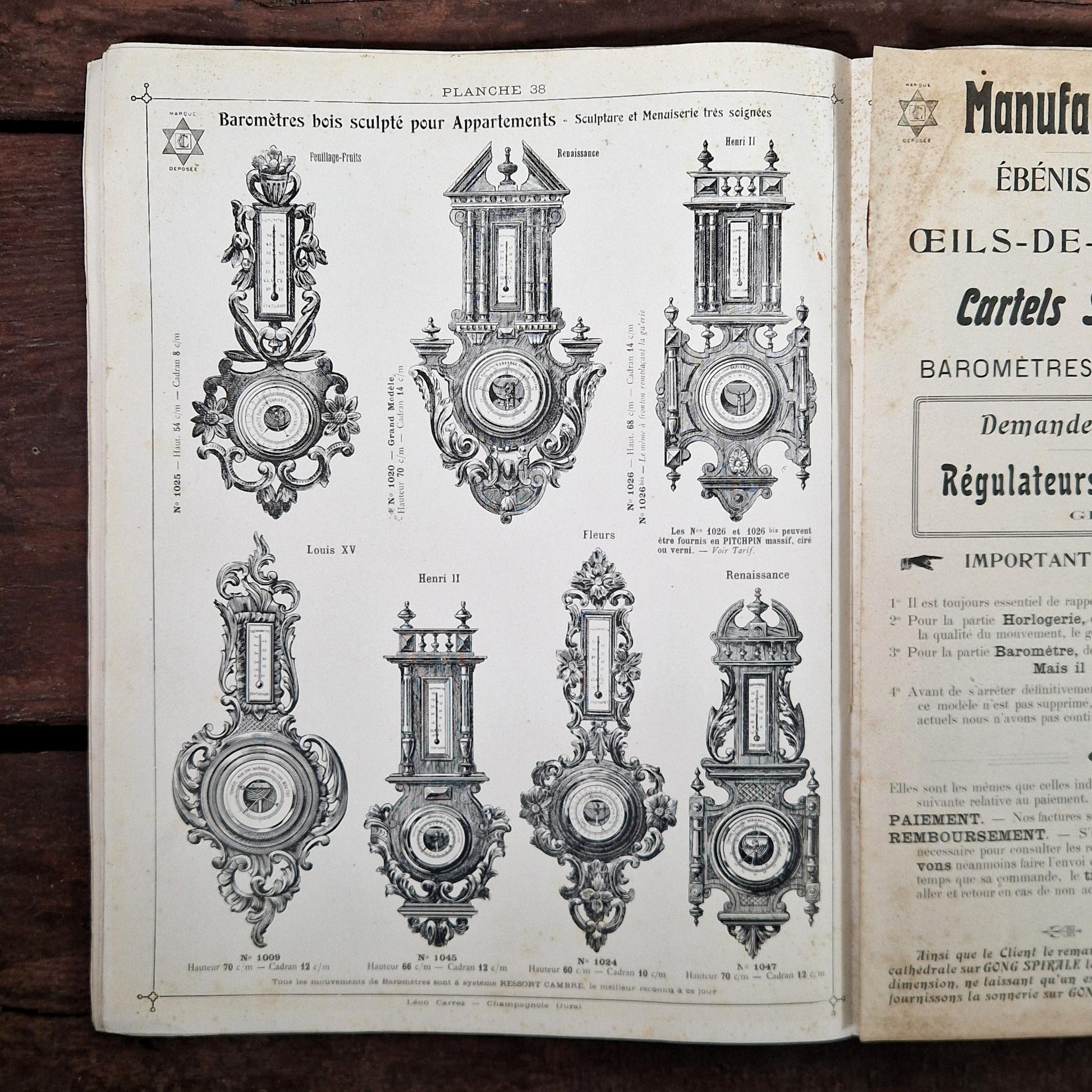 early 20th century clock catalogue