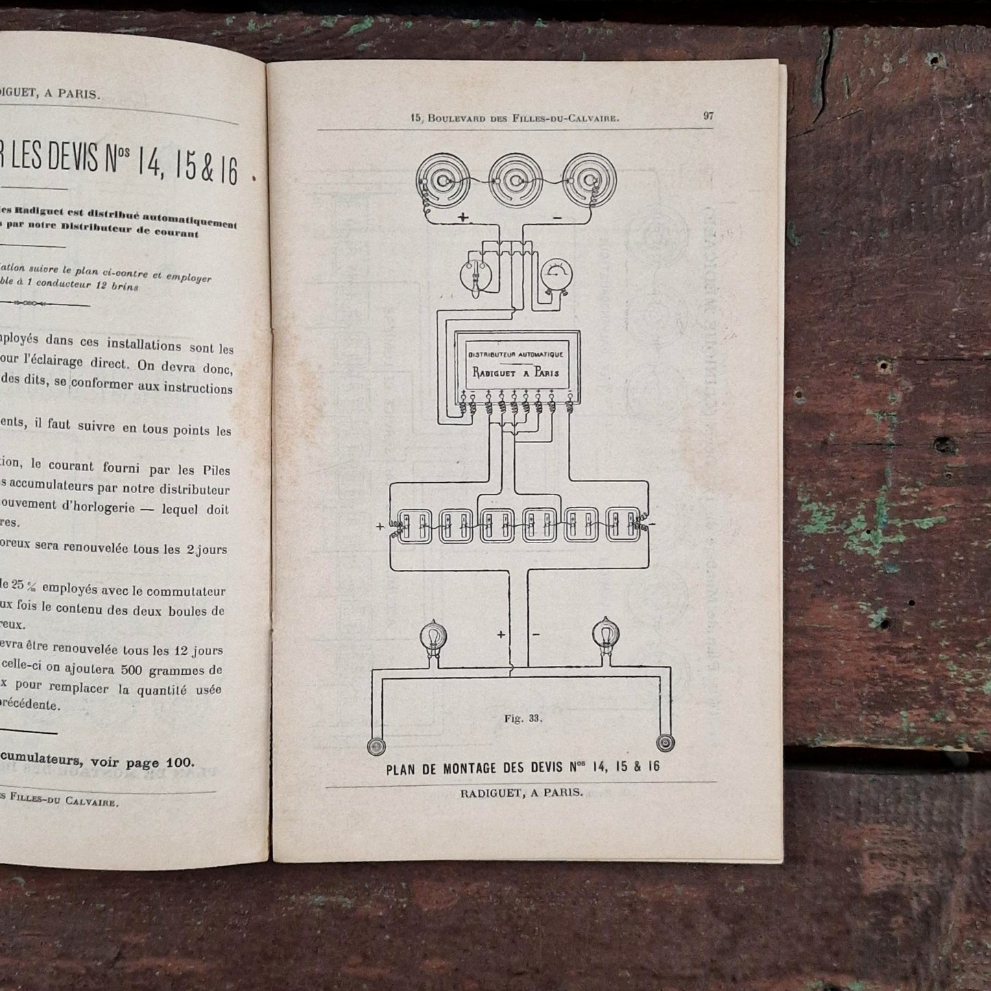 Ancien catalogue illustré « Lumière électrique - Piles Radiguet » - Vers 1890