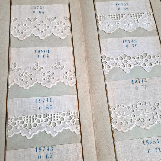 echantillons dentelle ancienne broderie mecanique