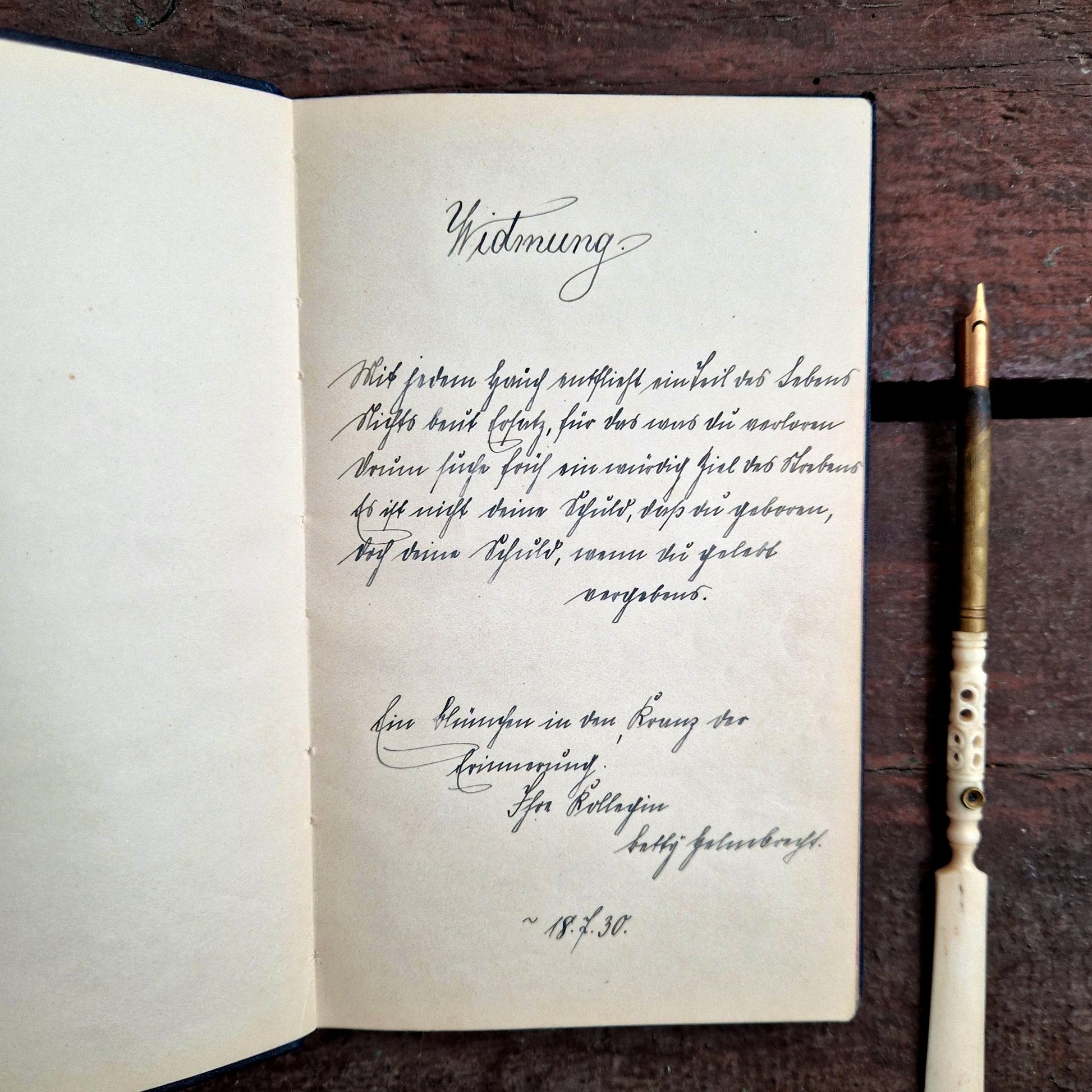 ecriture allemande poeme cahier souvenir